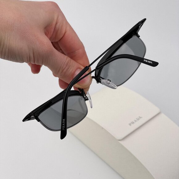 Prada PRB50S Rectangle Sunglasses – Black Frame Grey Lenses | Model 1AB3C2 main image 13